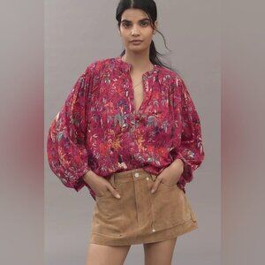 NWT Size S (P2P 30")  - Anthropologie 100% Cotton Sidney Batwing Blouse